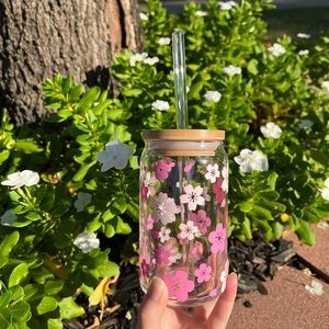 Cherry blossom 16oz beer glass can